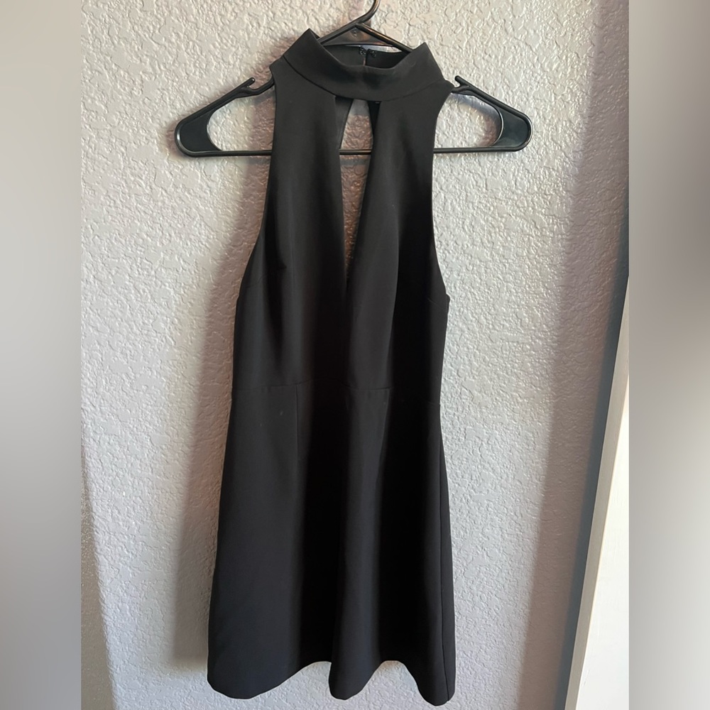Black Express A-Line backless evening dress